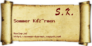 Sommer Kármen névjegykártya
